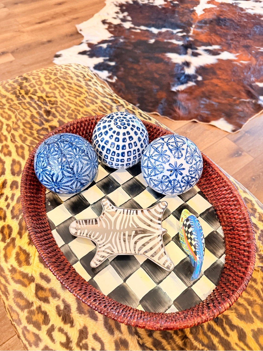 Blue & White Decorative Ceramic Spheres – Set of 3 - Picture 15 of 16
